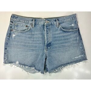 Agolde Parker Long Short In Swapmeet Size 33 Distressed Button Fly Cutoffs‎